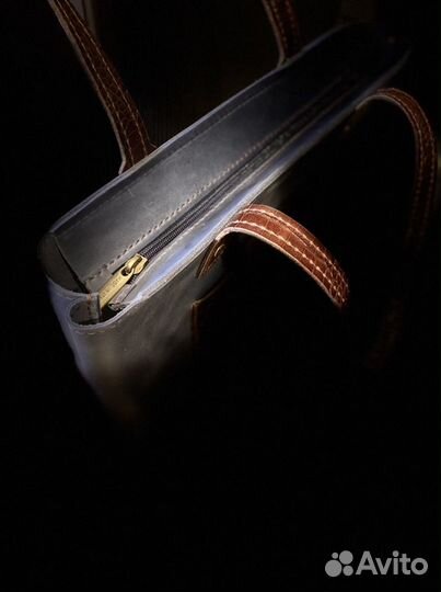 Шоппер из натуральной кожи