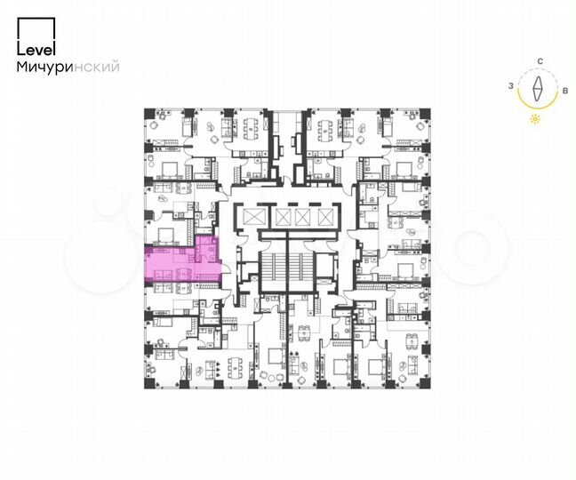 Квартира-студия, 23,7 м², 3/45 эт.