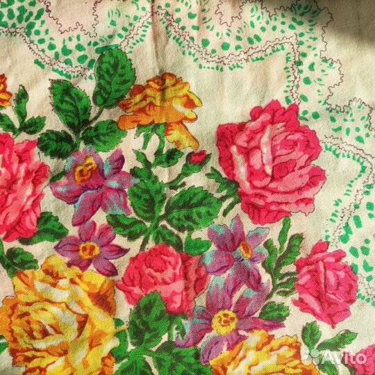 Павловопосадский платок ппд 101 Ручная набойка