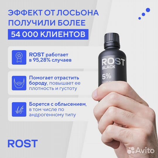 Rost black 5% Лосьон для роста бороды и волос