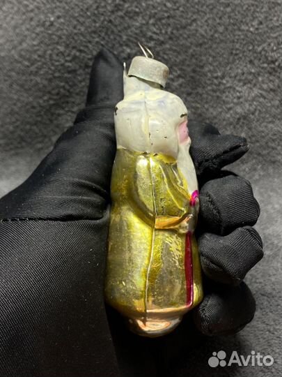 Елочная игрушка Дед Мороз подвес стекло СССР