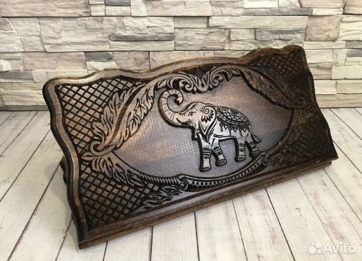 Нарды резные Слон Лев Герб РФ