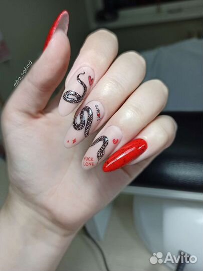 Коррекция наращённых ногтей