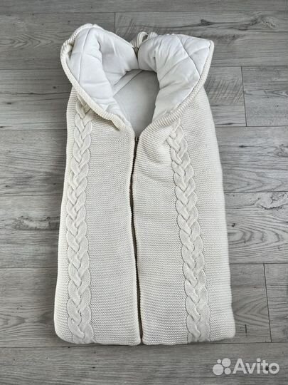 Конверт утепленный зимний вязаный