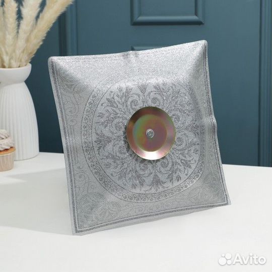 Этажерка 'Узоры', 3 уровня, цвет серебристый с чер