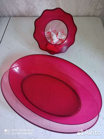 Блюдо и конфетница Таппервер б. у