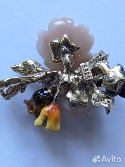 Комплект серебряный из подвески и серёжек