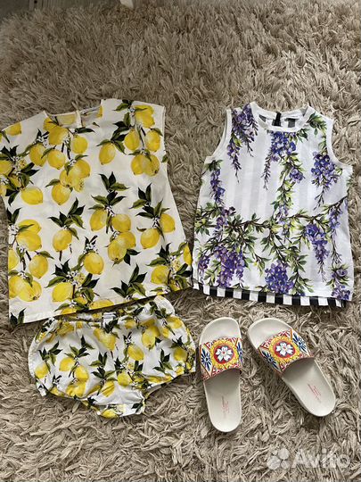 Dolche gabbana комплект блузка шлепки
