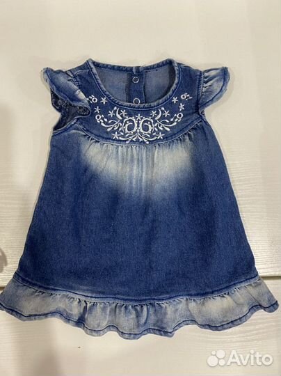 Платье джинсовое для девочки 74р (6-9месяцев)