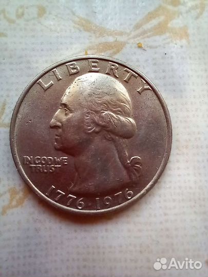 Монета Quarter dollar liberty 1776-1976