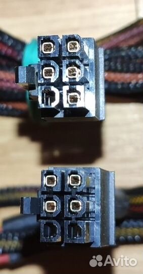 Кабель питания PCIe 6Pin Male 3 SATA и Molex 4Pin