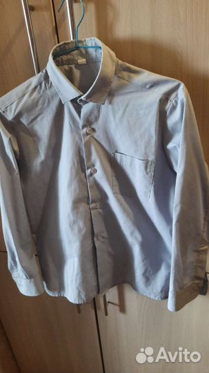 Рубашки для мальчика(голубая,белая и серая)