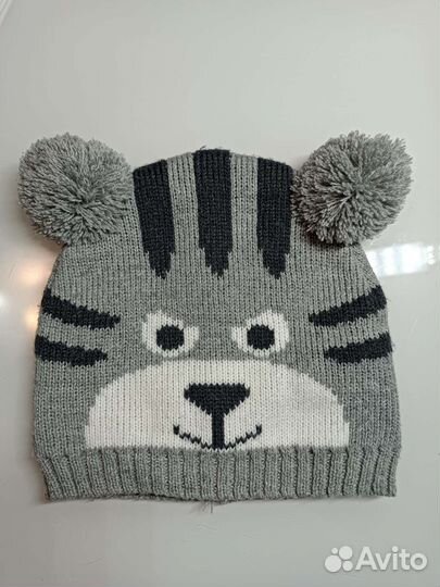 Шапка для мальчика 1 - 3 месяц осень весна