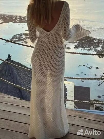 Платье вязаное пляжное