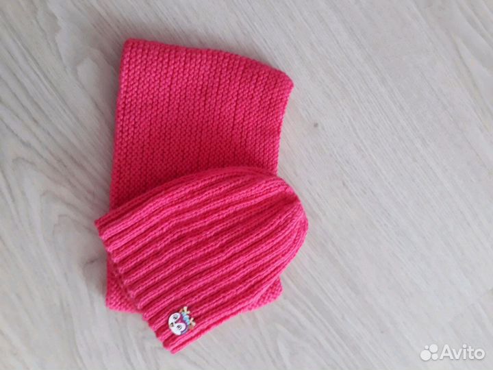 Комплект шапка бини и снуд