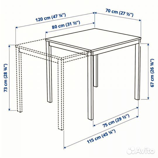 Кухонные раздвижной cтoл iкеа vаngstа / бу