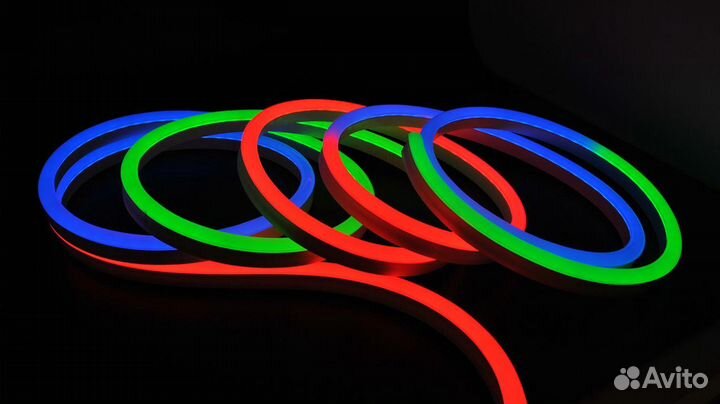 Светодиодный неон 12В, сечение 6*12мм, 9,6Вт/м 50м