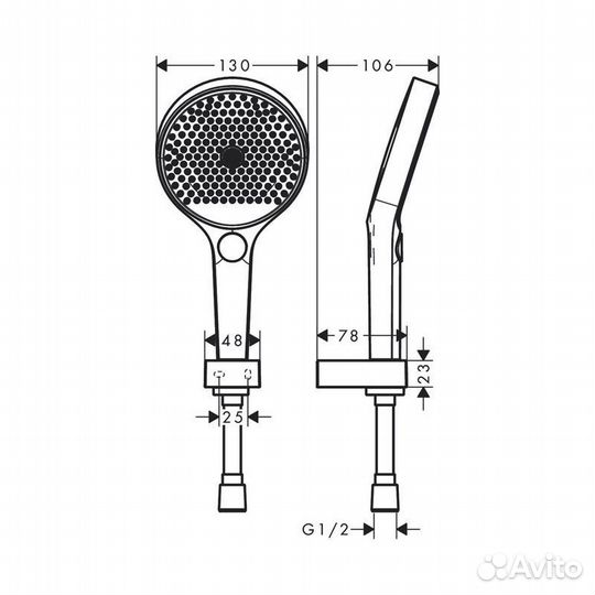 Душевой набор с держателем Hansgrohe Rainfinity 13