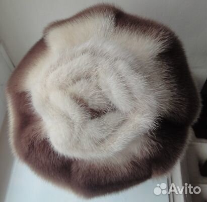 Красивая и теплая норковая кепка-берет, р-р 58-59