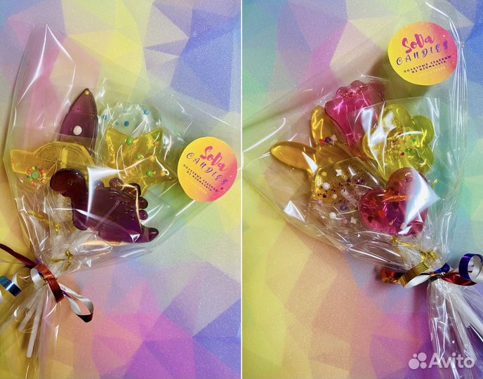 Леденцы из изомальта, украшения для торта и кулича