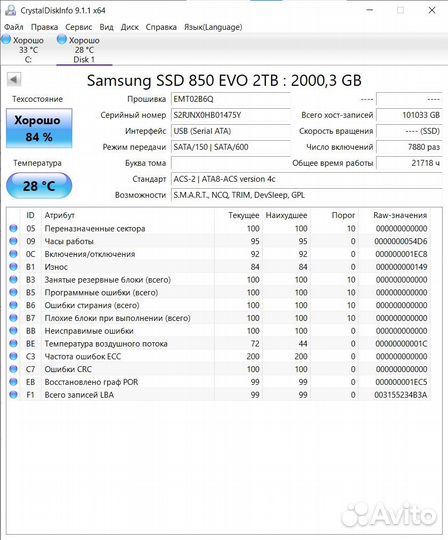 SSD накопитель samsung 850 EVO 2TB