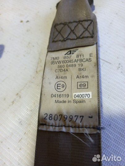 Ремень безопасности Volkswagen Passat B5 1.8 ATW