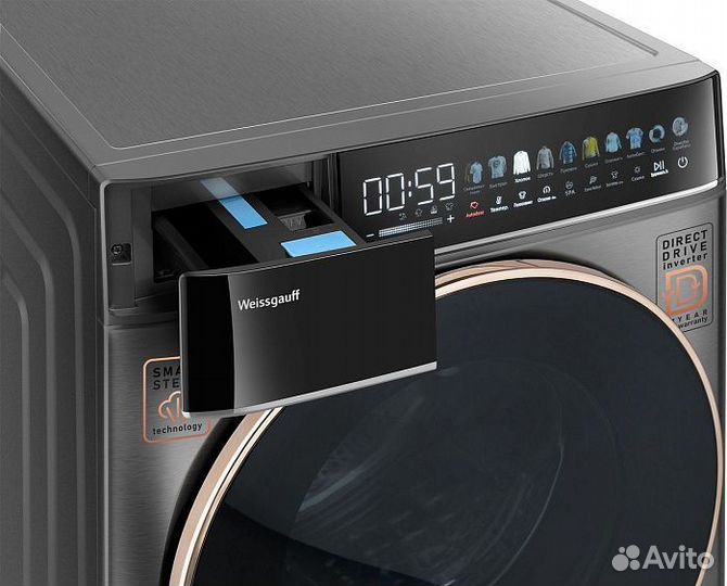 Стиральная машина weissgauff WMD 58411 Direct Drive Inverter Premium Steam Grey