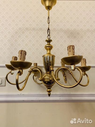 Люстра из латуни на 6 ламп Испания