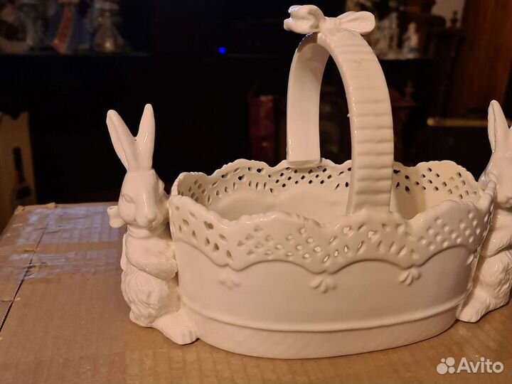 Конфетница бонбоньерка корзинка зайцы