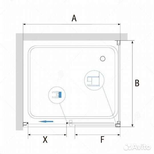 Душ. уголок RGW 80x180 Черный Passage 350876188-14