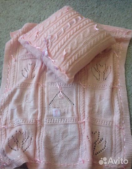 Вязаный плед ручной работы (новый)