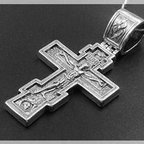 Большой православный крест из серебра 925 пробы