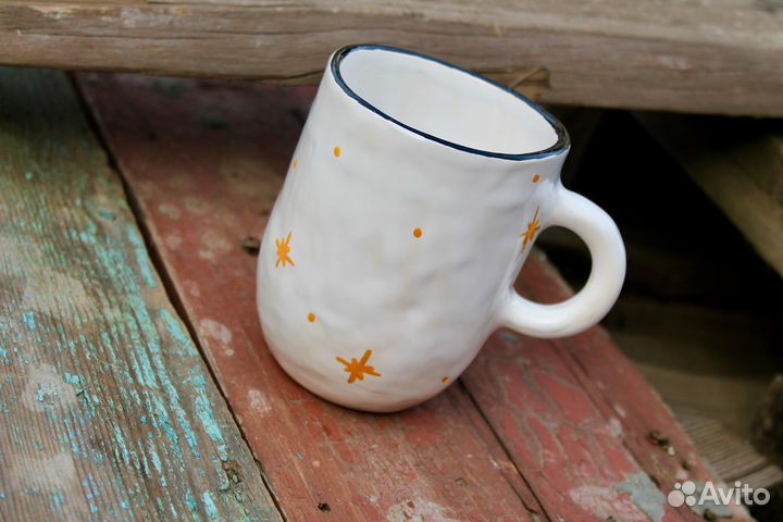 Кружка ручной работы с надписью Биполярная звезда