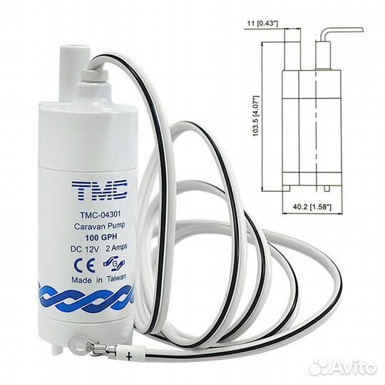 Насос осушительный 100GPH, 12В (6,3 л/мин)