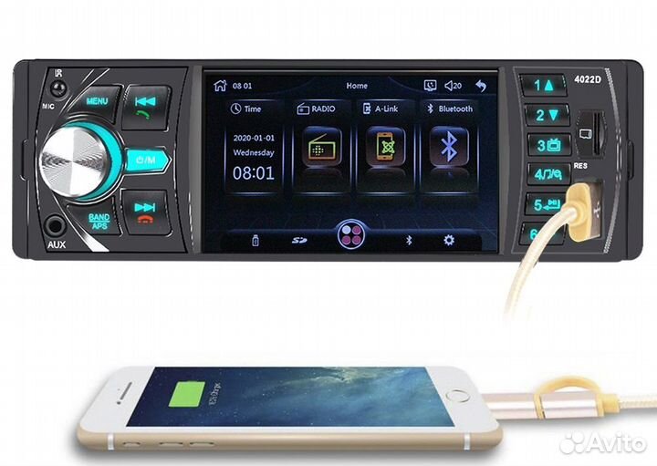 Автомагнитола 1din с bluetooth и камерой