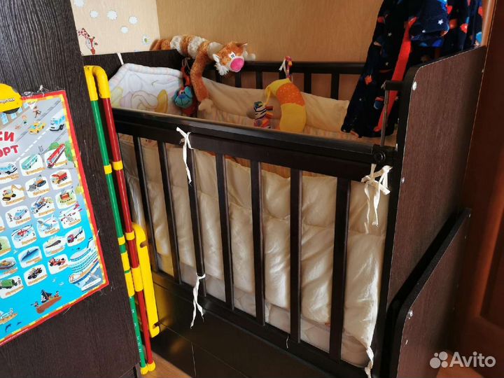 Кроватка трансформер с матрасом