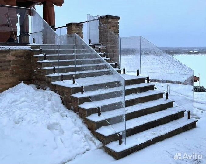 Стеклянные ограждения лестницы от производителя