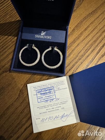 Swarovski серьги кольца