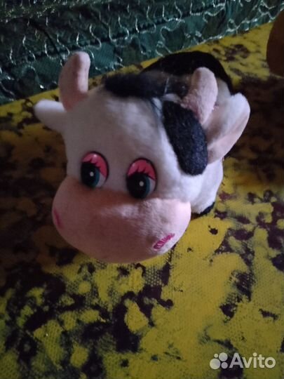Плюшевый бычок копилка