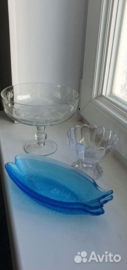 Вазочка для варенья, конфетница, соусники стекло