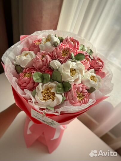 Цветы из зефира, зефирный букет, зефир