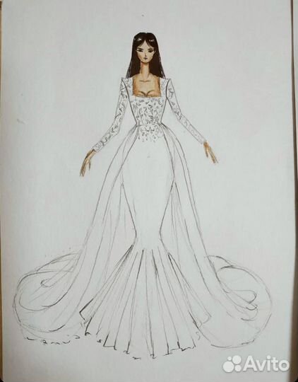 Свадебное платье 42 44 бу