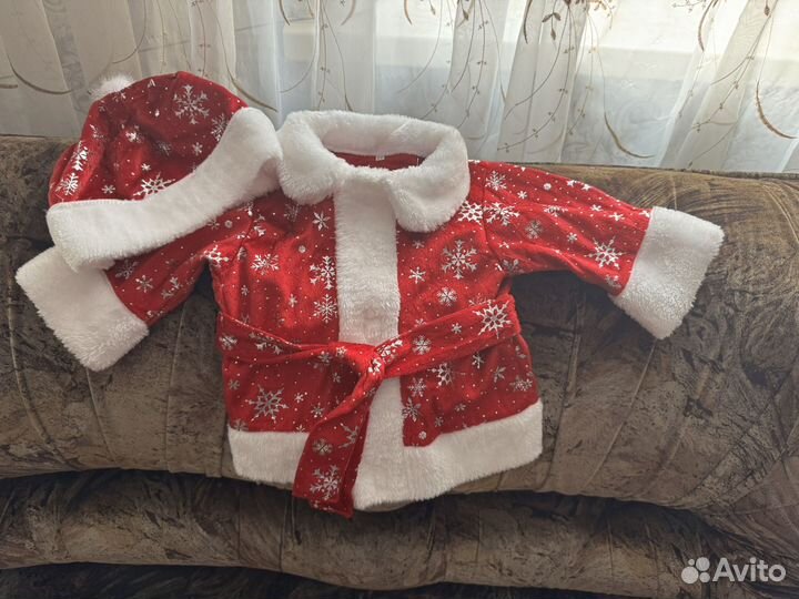 Новогодний костюм деда мороза 86-92