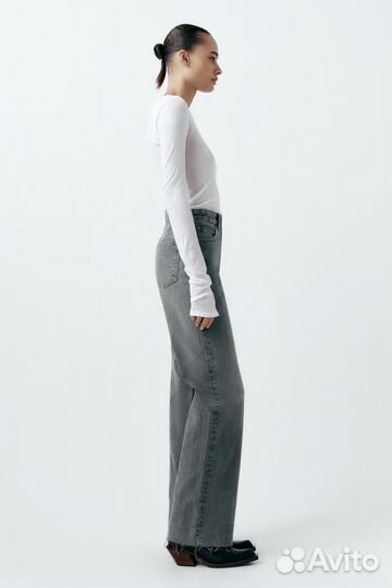 Джинсы zara wide leg 34