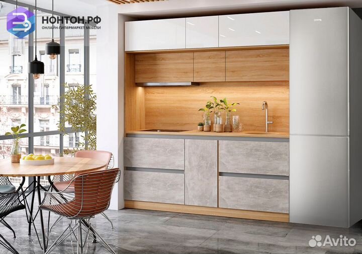 Центральная секция Карина 2.2 м белый глянцевый