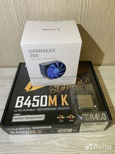 Игровой комплект b450m k + r5 5500 + gammax 300