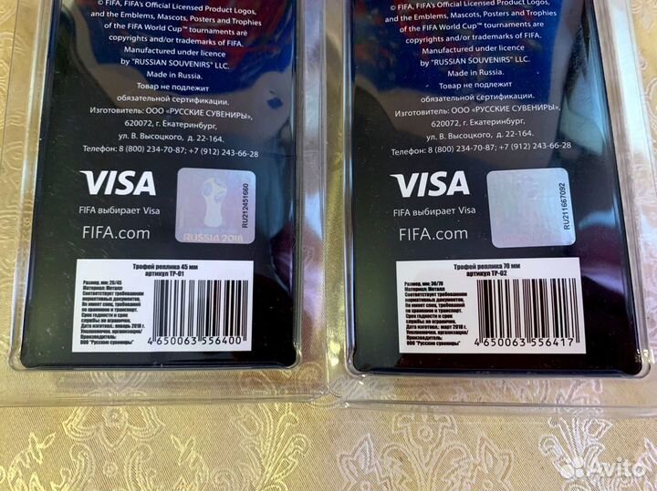 Лицензионная копия Кубка Fifa (4.5 и 7см). Чм 2018