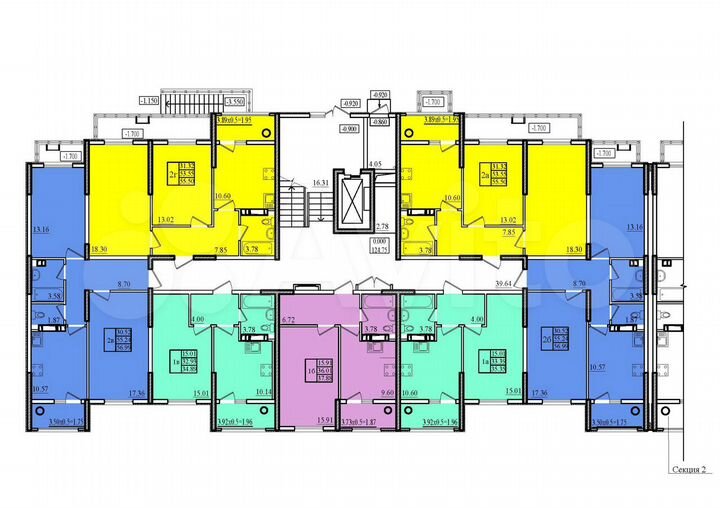 2-к. квартира, 55,5 м², 4/9 эт.