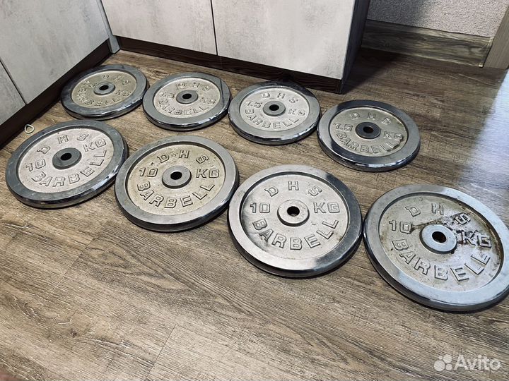 Блины Barbell хром 70кг (4х10кг, 4х7.5кг)