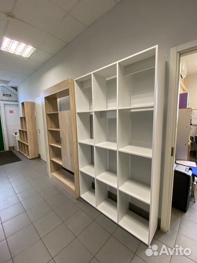 Зонирующая перегородка стеллаж белый